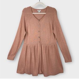 Sundance Wool Cotton Cashmere Blend Peach Long Cardigan S